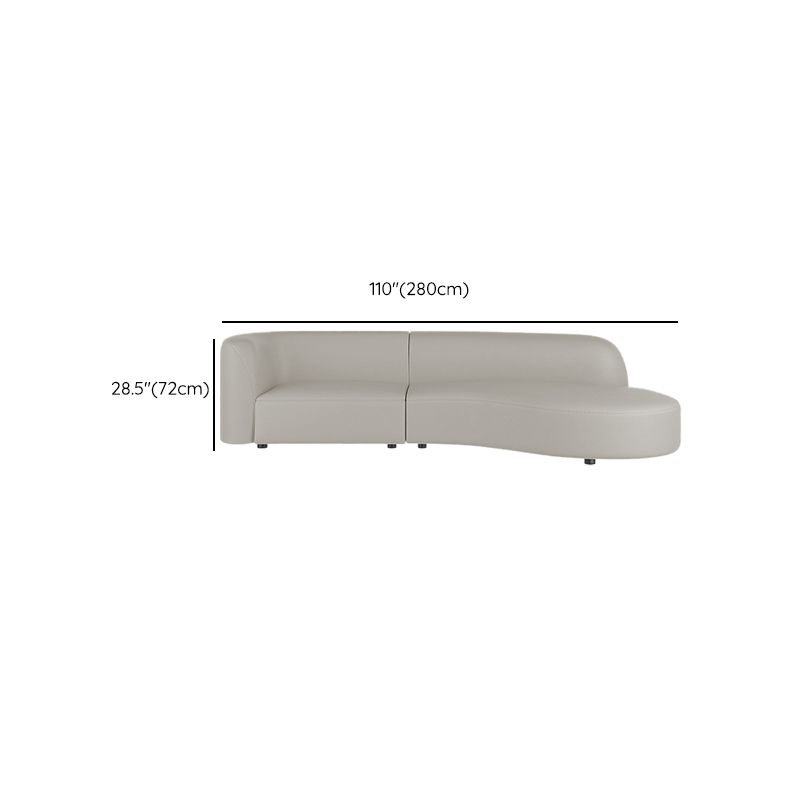 Grey Cushion Back Curved Sectional Sofa Scratch Resistant Sectionals Clearhalo 'furn' 'furn_sectionals' 'Furniture' 'Living Room Furniture' 'Sectionals' 1200x1200_5d01acab-5a08-4afc-85cb-cef42050aa6e