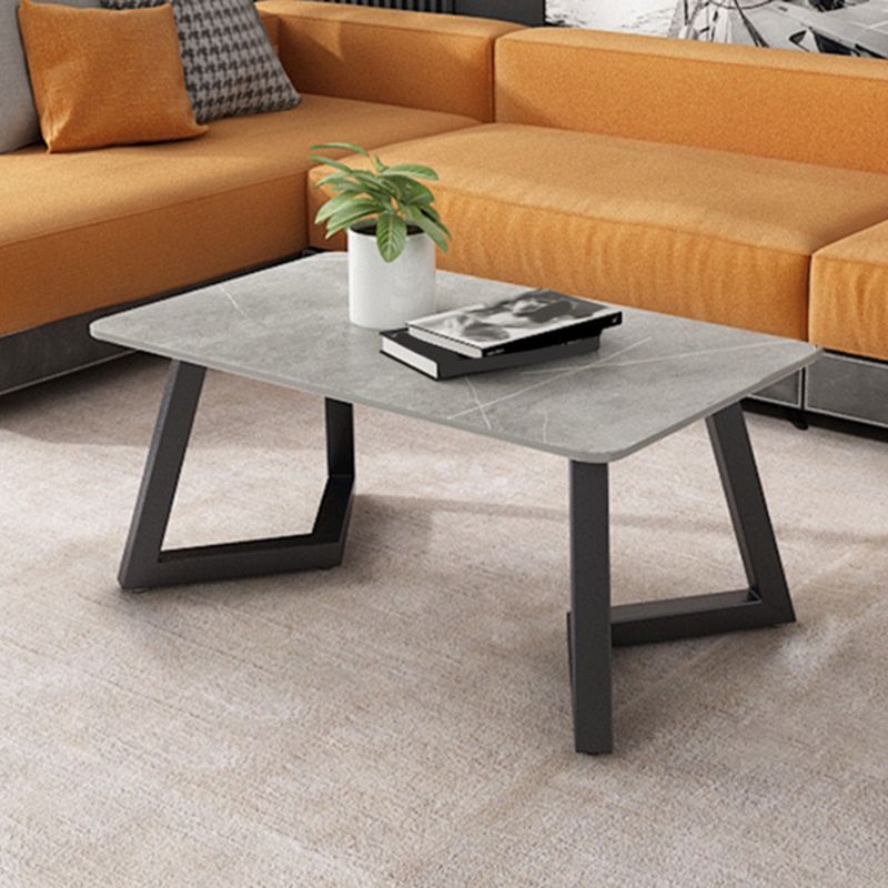 Contemporary 17.7" H Coffee Table Rectangular Stone 1 Single Cocktail Table Clearhalo 'Coffee & Accent Tables' 'Coffee Tables' 'coffee_tables' 'furn' 'furn_coffee_tables' 'Furniture' 'Living Room Furniture' 1200x1200_5d02326f-b413-4a2a-bc17-d7cd0f44a872