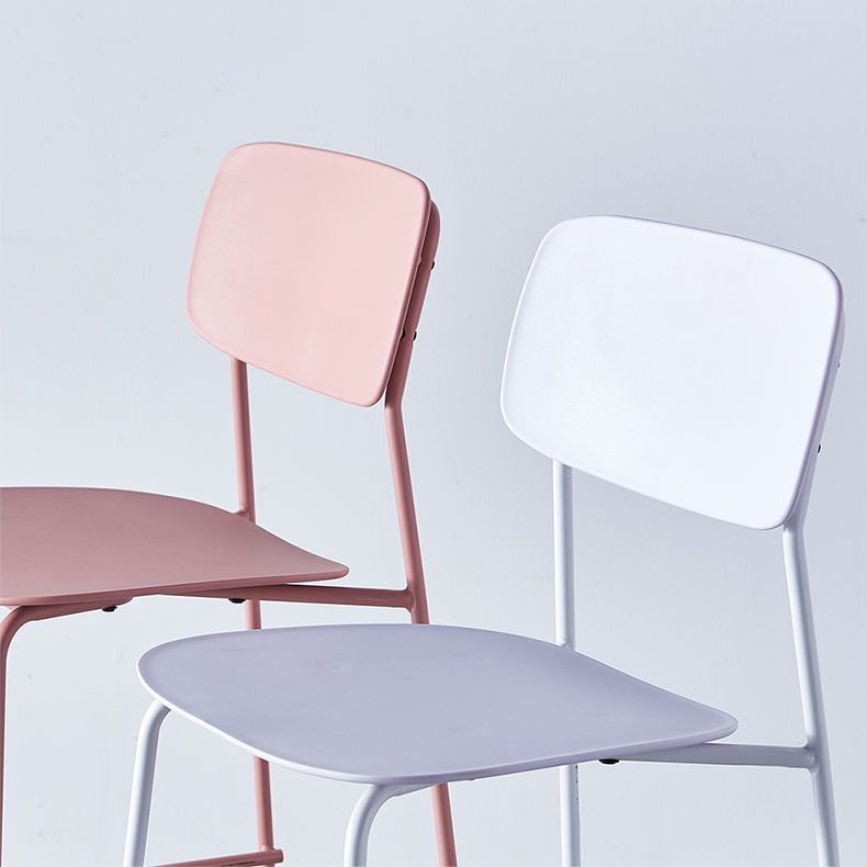 Modern Backrest Armless Counter Stool Iron Pub Stool with Plastic Cushion