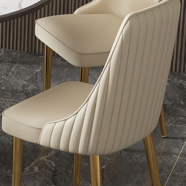 Glam Style Side Chair Leather Parsons Back Dining Chair for Home Clearhalo 'Dining Chairs' 'Dining Tables & Seating' 'dining_chair' 'furn' 'furn_dining_chair' 'Furniture' 'Kitchen & Dining Furniture' 1200x1200_5d052870-abfc-4ef6-99b0-afdf1cde8e43