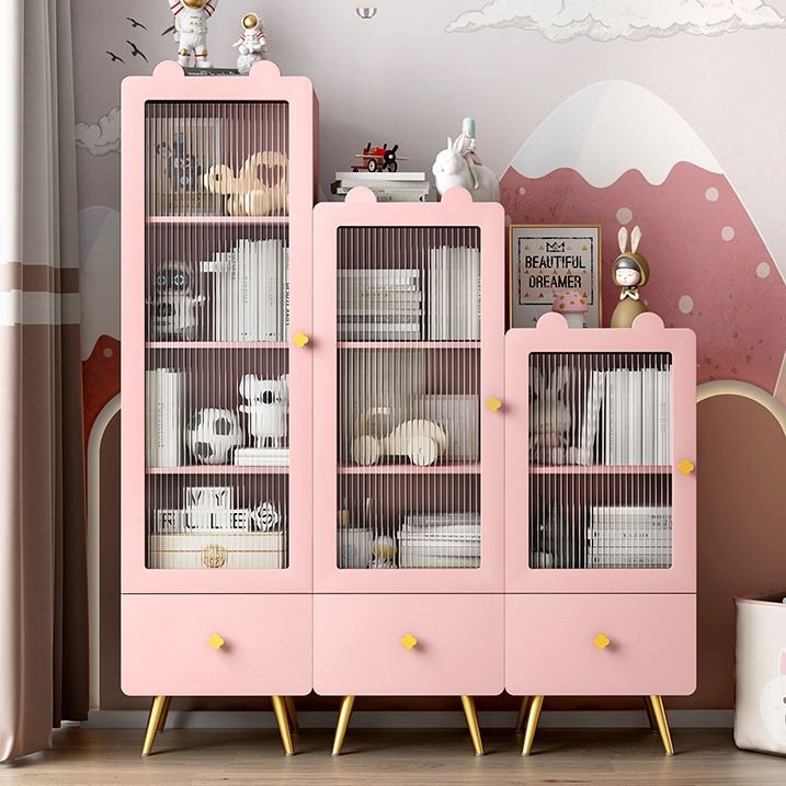 Eigentijdse boekenkast gesloten terug verticale plank boekenkast met ladeopslag