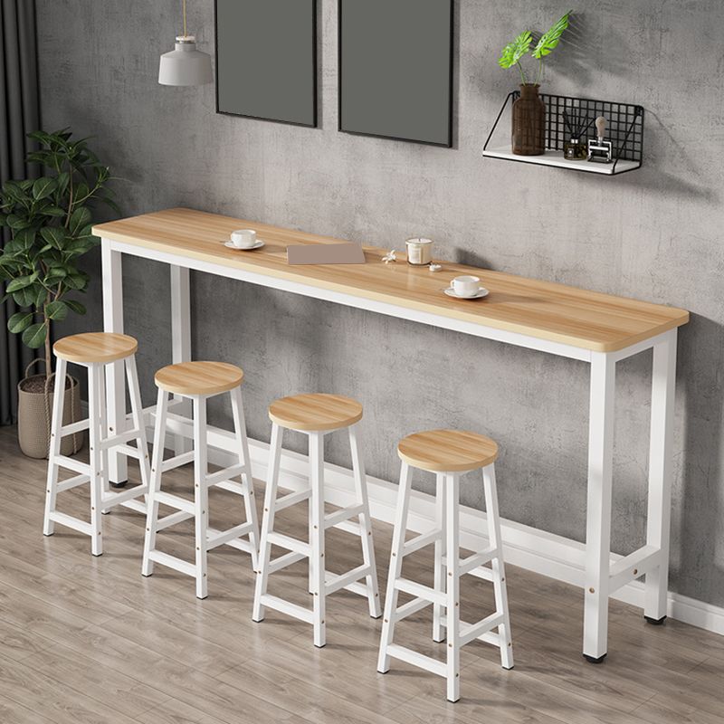 Modern Wooden Bistro Bar Table Rectangle Metal Base Bar Table Clearhalo 'Bar Furniture' 'Bar Tables' 'bar_tables' 'furn' 'furn_bar_tables' 'Furniture' 'Kitchen & Dining Furniture' 1200x1200_5d071346-8e8a-49cc-9309-bfc7e83a7444