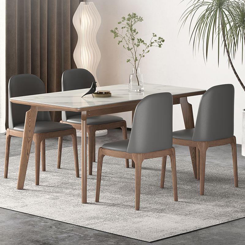 Rectangle Solid Wood Legs Table Contemporary Stone Dining Table for Dining Room Clearhalo 'Dining Tables & Seating' 'Dining Tables' 'dining_table' 'furn' 'furn_dining_table' 'Furniture' 'Kitchen & Dining Furniture' 1200x1200_5d08333c-dc80-43b0-b87b-dd77de0fcf0f