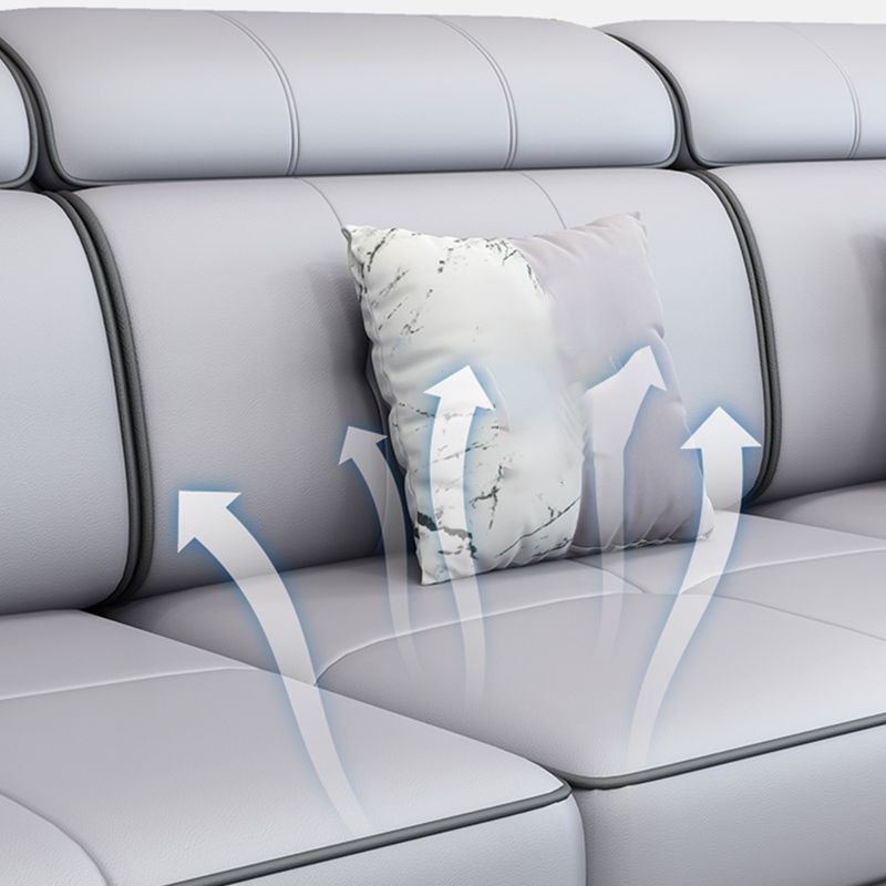 Faux Leather/Cotton Blend L-Shape Right Hand Facing Sectional Sofa Set Clearhalo 'Furniture' 'furniture_sectionals' 'kitchen' 'kitchen_sectionals' 'Living Room Furniture' 'Sectionals' 1200x1200_5d08910f-ea62-4477-b8cb-77745e5f4c1a