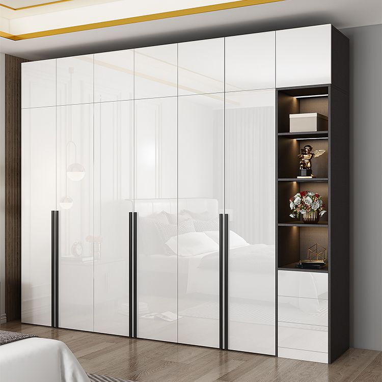 Mirrored Finish Wardrobe Armoire Modern Style Engineered Wood Wardrobe Clearhalo 'Armoires & Wardrobes' 'armoires_wardrobes' 'Bedroom Furniture' 'furn' 'furn_armoires_wardrobes' 'Furniture' 1200x1200_5d092f16-94ab-4f10-82bd-b28148a6370a