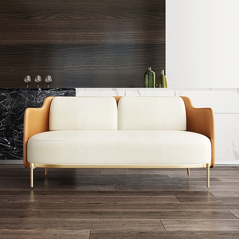 モダンなシングルクッションシートソファ縫製枕バックレザーソファ