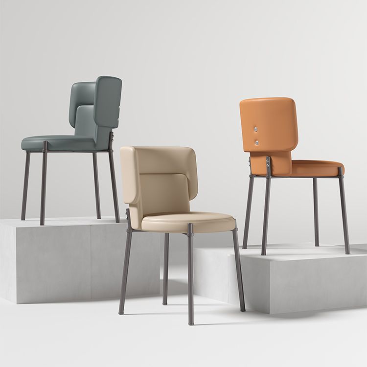 Sedia da pranzo con finta pelle e metallo contemporanea per sala da pranzo