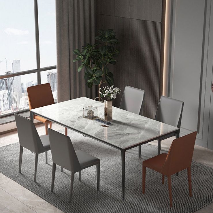 Industrial Sintered Stone Kitchen Table Rectangle Fixed Dining Room Desk Clearhalo 'Dining Tables & Seating' 'Dining Tables' 'dining_table' 'furn' 'furn_dining_table' 'Furniture' 'Kitchen & Dining Furniture' 1200x1200_5d0a86c5-c429-4d1b-afa1-bbaa7acfb56b