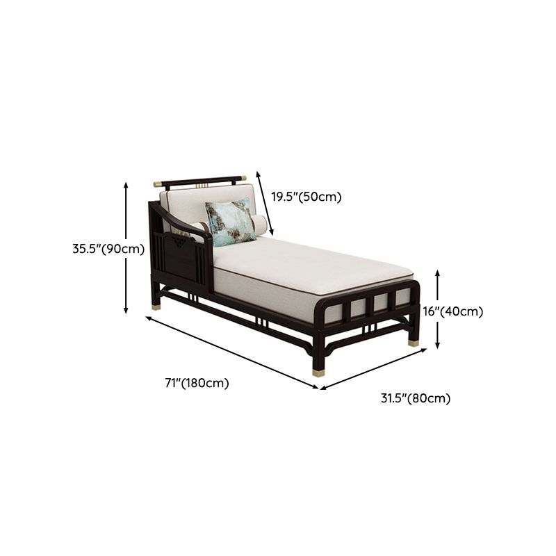 Traditional Style Cotton Chaise Lounge Bedroom Recessed Arms Chaise