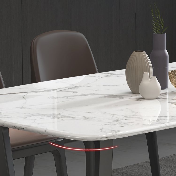 5/7 Pieces Modern White Marble Top Wooden Frame Dining Set for Home Clearhalo 'Dining Room Sets' 'Dining Tables & Seating' 'dining_room_set' 'furn' 'furn_dining_room_set' 'Furniture' 'Kitchen & Dining Furniture' 1200x1200_5d0c24b1-acd1-4e67-92ce-2b4c18f9566e