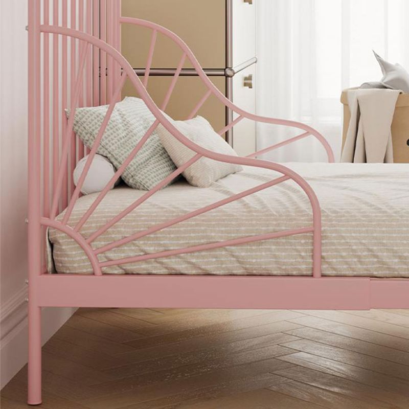 Glam Standard Bed Metal Open-Frame Bed with Rectangular Headboard