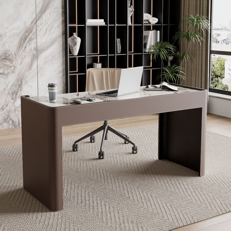 Glam Stone Office Desk 3-Drawers 29,92 "großer Schreibtisch mit Schlittenbasis