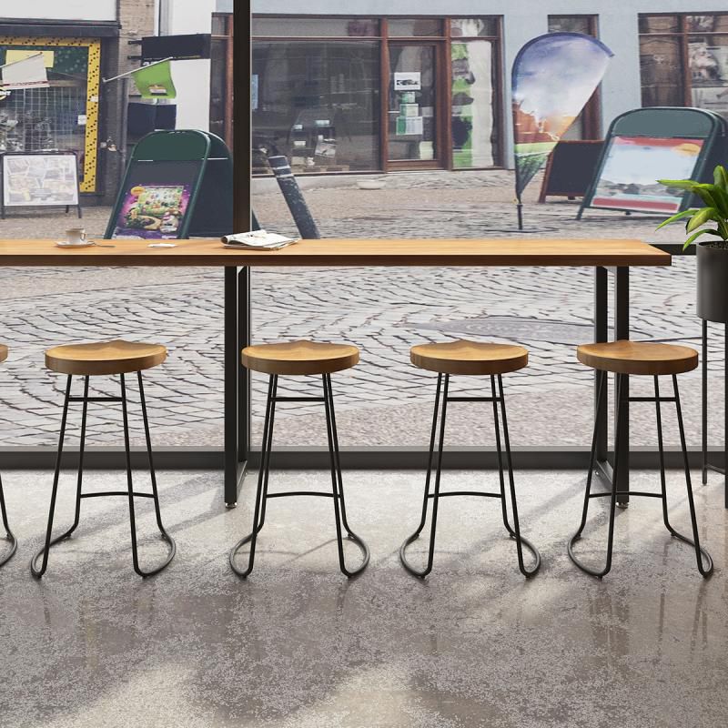 Modern Bar Table Set 1/7 Pieces Solid Wood Rectangle Bar table with Backless Stools Clearhalo 'Bar Furniture' 'furn' 'furn_home_bar_bar_sets' 'Furniture' 'Home Bars & Bar Sets' 'home_bar_bar_sets' 'Kitchen & Dining Furniture' 1200x1200_5d0d9bfa-78c8-4249-aa7a-329150e0631b