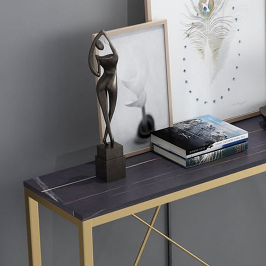 Contemporary Rectangle End Table Antique Finish Console Sofa Table