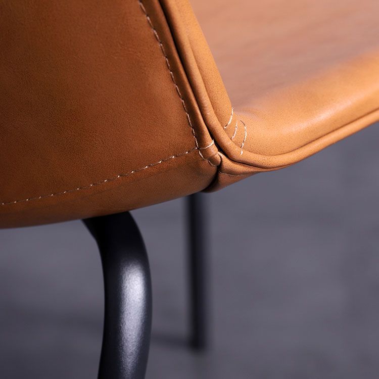 Contemporary Hotel Solid Back Side Chair Leather Matte Finish Dining Chair Clearhalo ' kitchen&dining_furn' 'Dining Chairs' 'Dining Tables & Seating' 'dining_chair' 'furn' 'furn_dining_chair' 'Furniture' 'furniture_dining_chair' 'Kitchen & Dining Furniture' 'kitchen' 1200x1200_5d107bdb-d66b-4552-a4e9-7d5fe7c181fe