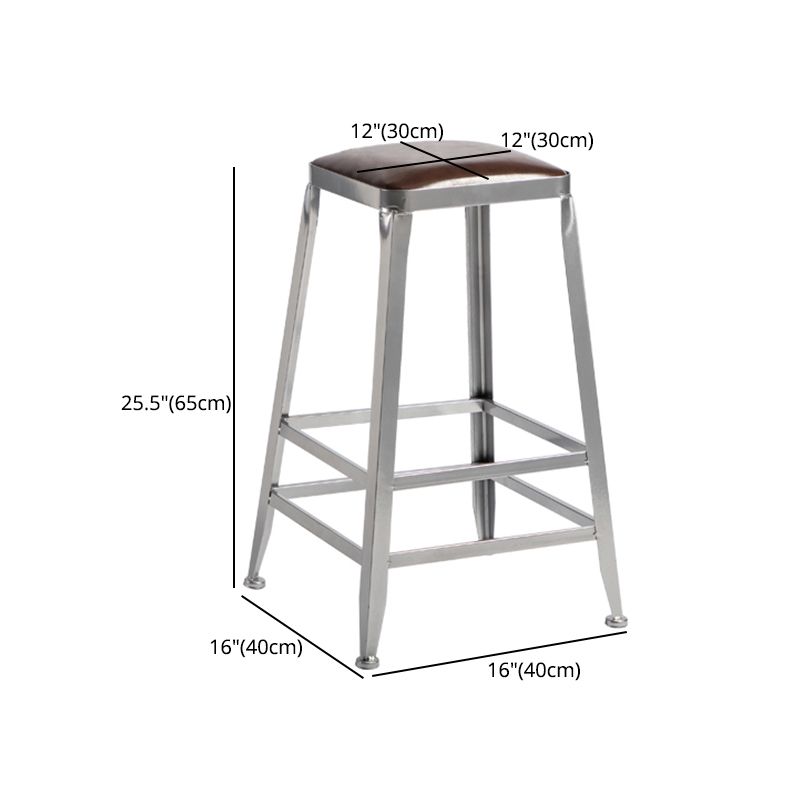 Modern Armless Counter Stool Iron Restaurant Bar Stool with Leather Cushion and Pedal Clearhalo 'Bar Furniture' 'Bar Stools' 'bar_stools' 'furn' 'furn_bar_stools' 'furniture_bar_stools' 'Kitchen & Dining Furniture' 'kitchen&dining_furn' 'kitchen' 'kitchen_furn' Furniture' 1200x1200_5d10a8e7-2c65-4b2a-9fae-0b3d8b8370b1