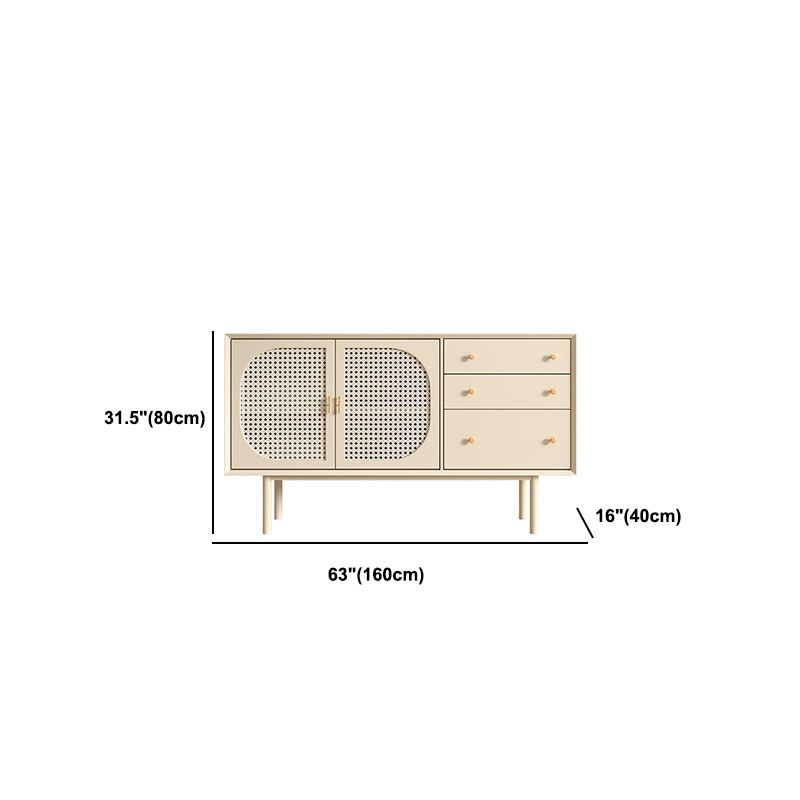 Beige Contemporary Dining Buffet Kitchen Sideboard with Cabinets Clearhalo 'buffet_sideboard' 'Buffets & Sideboards' 'furn' 'furn_buffet_sideboard' 'Furniture' 'Kitchen & Dining Furniture' 1200x1200_5d15b90f-d316-4ce0-8166-dc82821c42c4