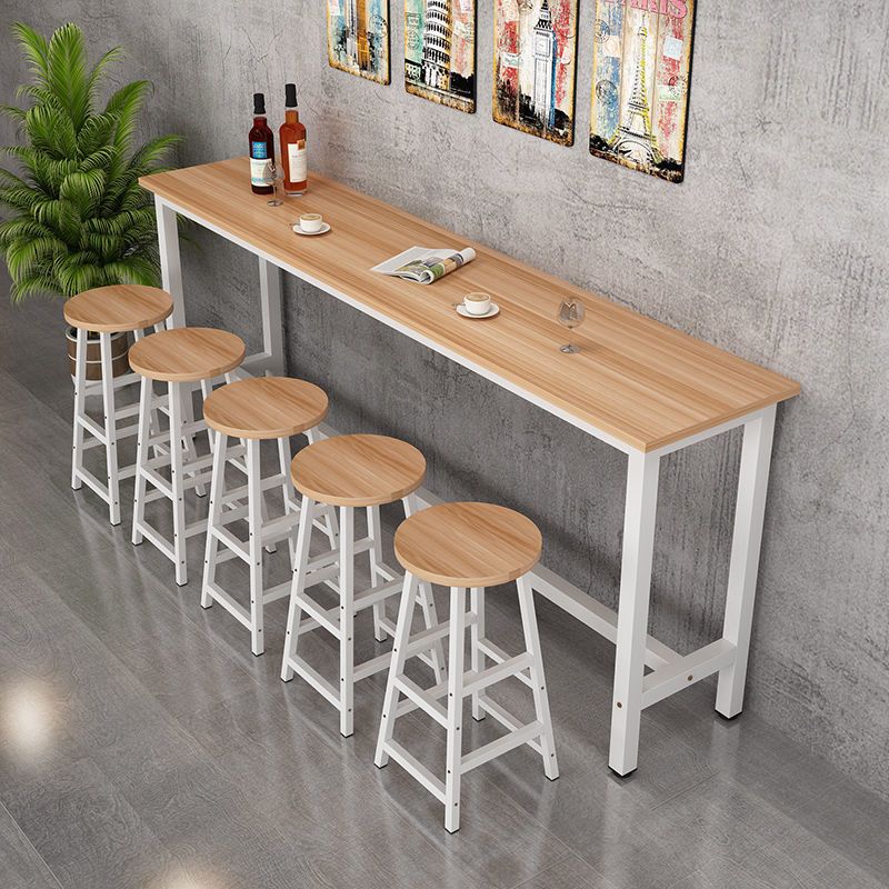 Contemporary Bar Table Rectangle Bar Dining Table with Trestle Base Clearhalo 'Bar Furniture' 'Bar Tables' 'bar_tables' 'furn' 'furn_bar_tables' 'Furniture' 'furniture_bar_tables' 'Kitchen & Dining Furniture' 1200x1200_5d17dee7-230e-431f-b800-a265eb387849