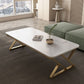 Slate Top Rectangular Coffee Table Trestle Coffee Cocktail Table Clearhalo 'Coffee & Accent Tables' 'Coffee Tables' 'coffee_tables' 'furn' 'furn_coffee_tables' 'Furniture' 'Living Room Furniture' 1200x1200_5d18928f-deff-462d-908e-289e95c705be