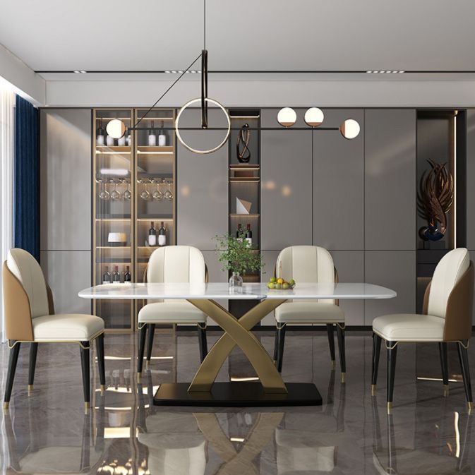 Ensemble de table rectangle de style contemporain 1/5/6/7 Pièces Pièces Ensemble de restauration pour la maison