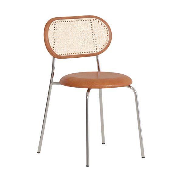 Polished Finish Faux Leather Dining Chair with Metal Legs for Kitchen Clearhalo 'Dining Chairs' 'Dining Tables & Seating' 'dining_chair' 'furn' 'furn_dining_chair' 'Furniture' 'Kitchen & Dining Furniture' 1200x1200_5d1b14d4-7b43-4035-bdb7-947029792353