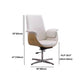 Ergonomische künstliche Lederstuhl Schwenkstuhl mit Rädern schwenkbarer Arme Stuhl