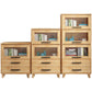 Contemporary Wooden Bookcase Vertical Closed Back Bookshelf for Home Office