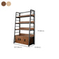 Ladder Open Back Bookshelf Modern Style Engineered Wood Bookcase with Shelves