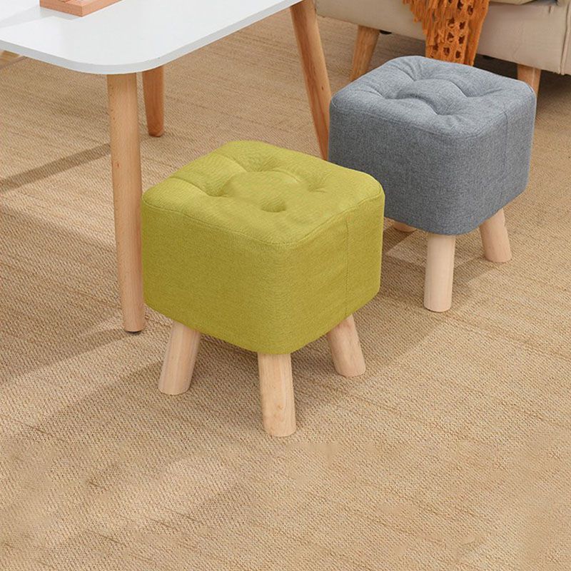 Modern Ottoman Fabric Upholstered Tufted Solid Color Pocket Square Ottoman with Chair Legs Clearhalo 'furn' 'furn_ottomans_poufs' 'Furniture' 'Living Room Furniture' 'Ottomans & Poufs' 'ottomans_poufs' 1200x1200_5d1faec9-246d-42ee-8309-42f670ce3c68