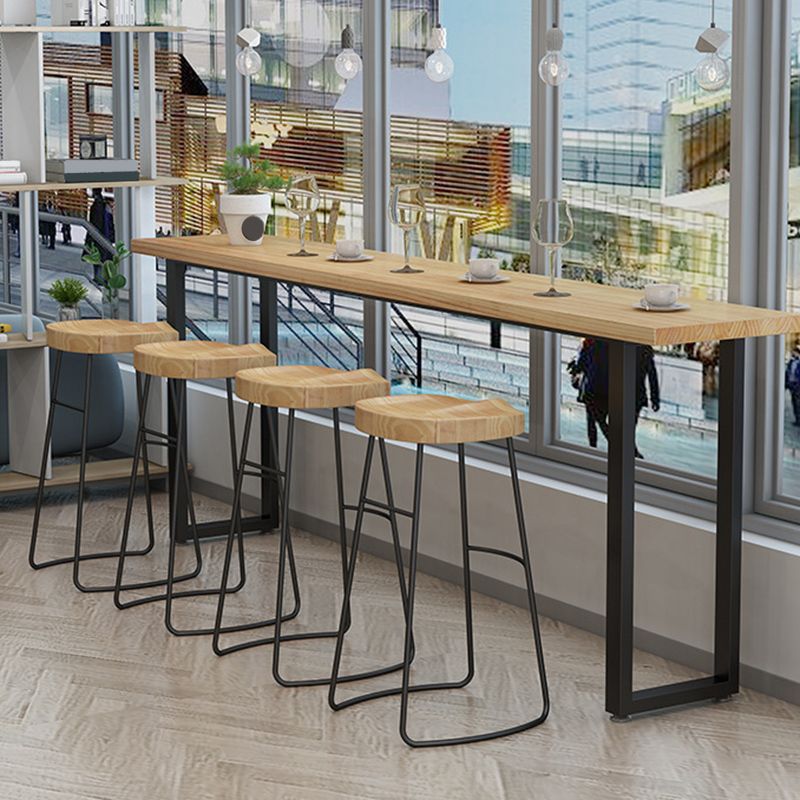 Modern Bar-height Table Solid Wood Top Bar Table for Patio Use Clearhalo 'Bar Furniture' 'Bar Tables' 'bar_tables' 'furn' 'furn_bar_tables' 'Furniture' 'Kitchen & Dining Furniture' 1200x1200_5d1fd04e-42db-47a3-9e0f-7d6e49d85f75