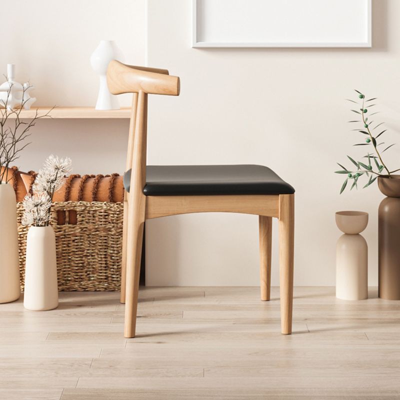 Contemporary Upholstered Armless Chair Home Solid Wood Dining Chair