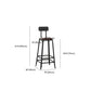 Contemporary Square Dining Stools Metal Bar Stools with Footrest