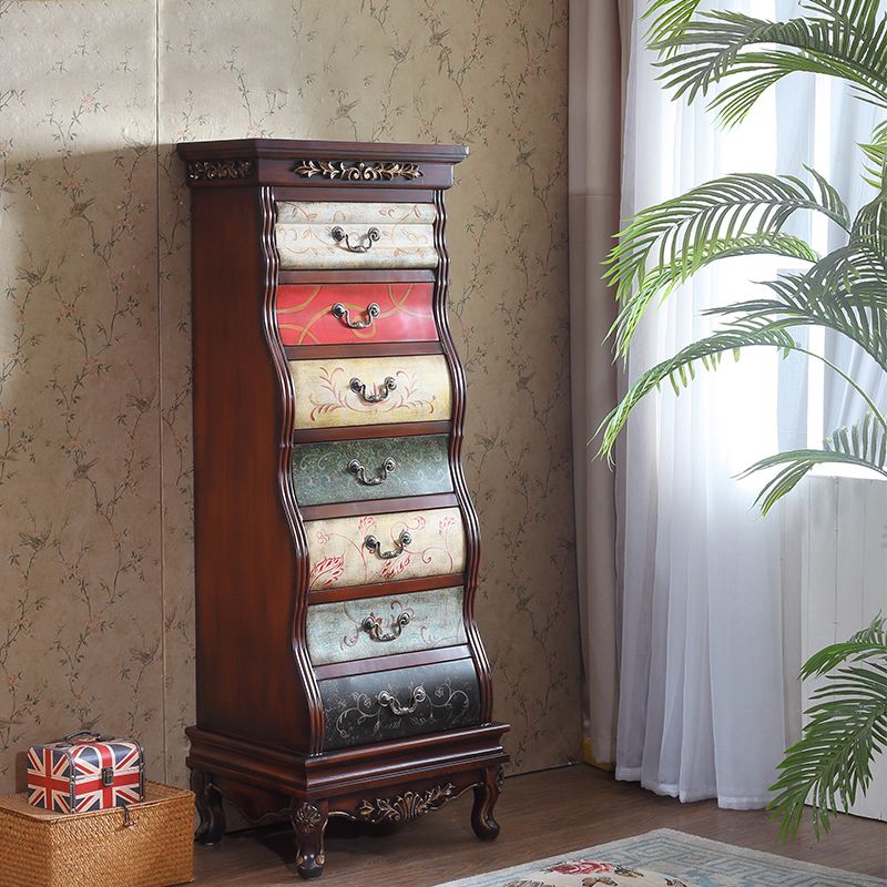 Traditional Style Lingerie Chest Vertical Wooden Storage Chest with 7 Drawers Clearhalo 'Bedroom Furniture' 'Dressers & Chests' 'dressers_chests' 'furn' 'furn_dressers_chests' 'Furniture' 1200x1200_5d232309-0081-4266-87ae-8e8e493f9863