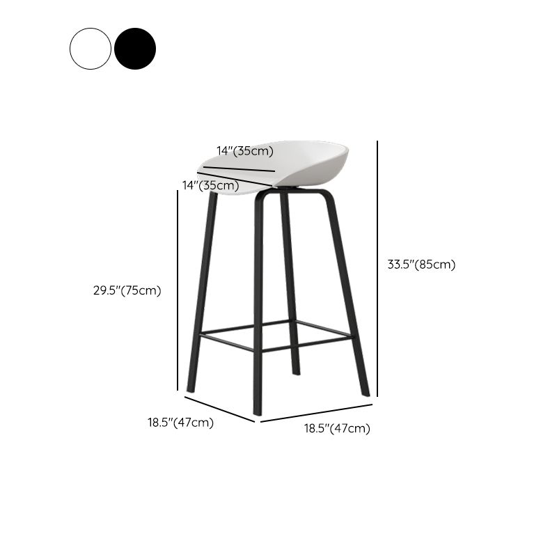 Contemporary Plastic Backrest Counter High Stool with 4 Legs Clearhalo 'Bar Furniture' 'Bar Stools' 'bar_stools' 'furn' 'furn_bar_stools' 'Furniture' 'Kitchen & Dining Furniture' 1200x1200_5d26f424-a2b7-465f-a333-4fdf3c6d537a