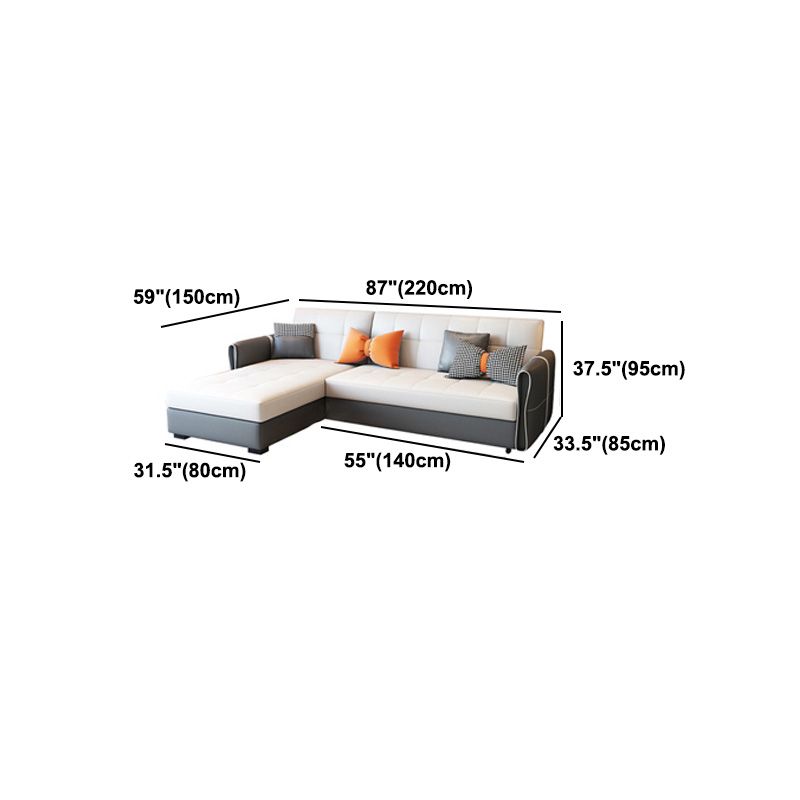 Mid Century Modern Tight Back Sofa Faux Leather Square Arm Sofa