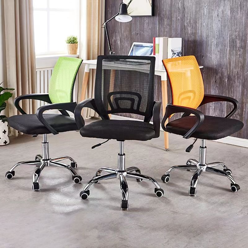 Silla de escritorio contemporánea altura de asiento ajustable de metal silla de oficina con brazo