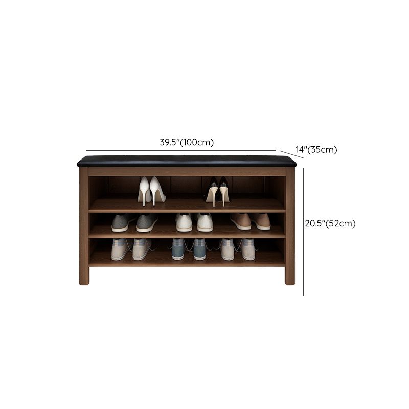 Banca in legno di gomma moderna rettangolo da 14 "panca larga