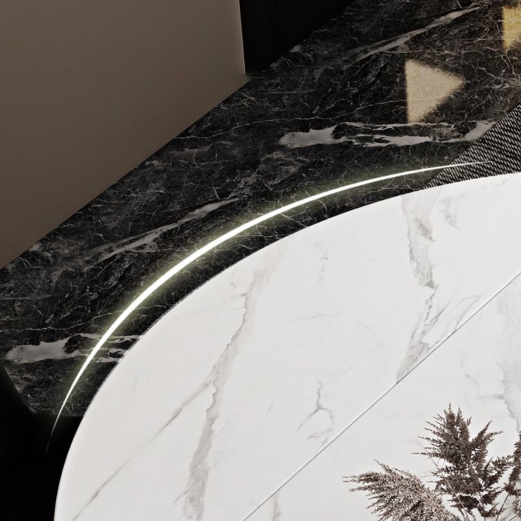 Modern Scalable Dinette Set 1/4/5/6 Pieces Round Sintered Stone Top Dining Table Set Clearhalo 'Dining Room Sets' 'Dining Tables & Seating' 'dining_room_set' 'furn' 'furn_dining_room_set' 'Furniture' 'furniture_dining_room_set' 'Kitchen & Dining Furniture' 1200x1200_5d2a1696-ab60-42a5-bc46-659f06214919