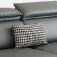 Nordic Cushions Recessed Arm Faux Leather Stationary with Storage Seating