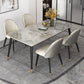 Glam Rectangle Dinette Set 1/4/5/7 Pieces Dining Table Set with Grey Sintered Stone Top Clearhalo 'Dining Room Sets' 'Dining Tables & Seating' 'dining_room_set' 'furn' 'furn_dining_room_set' 'Furniture' 'furniture_dining_room_set' 'Kitchen & Dining Furniture' 1200x1200_5d2aef86-feca-425e-99fc-41009917f16f