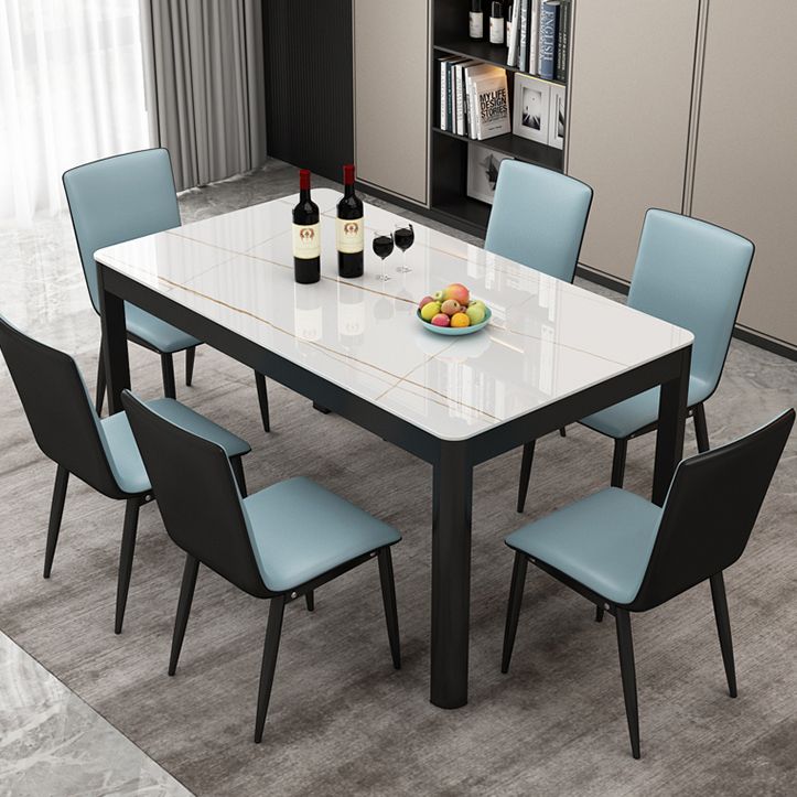 Metal Modern Rectangle Indoor Table Glass Top Table for Dining Room Clearhalo 'Dining Tables & Seating' 'Dining Tables' 'dining_table' 'furn' 'furn_dining_table' 'Furniture' 'furniture_dining_table' 'Kitchen & Dining Furniture' 'kitchen' 'kitchen_dining_table' 1200x1200_5d2afe7d-00e1-4588-b845-9912cff7c1ed