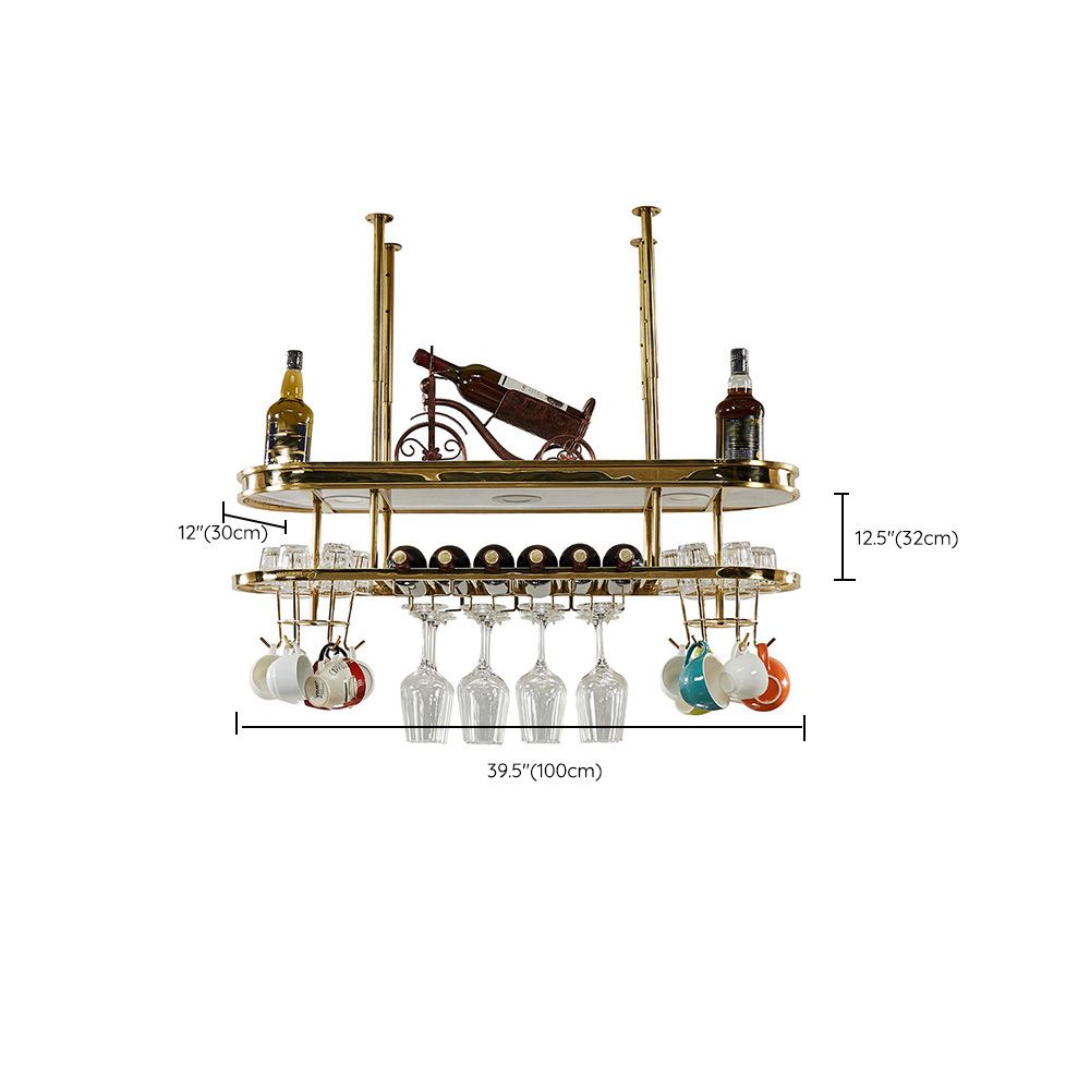 Hanging Wine Rack Holder Modern Stainless Steel Wine Rack in Gold Clearhalo 'furn' 'furn_wine_racks' 'Furniture' 'Kitchen & Dining Furniture' 'Wine Racks' 'wine_racks' 1200x1200_5d2e0826-80a8-4bb9-bebb-fa9bfc7f95d6