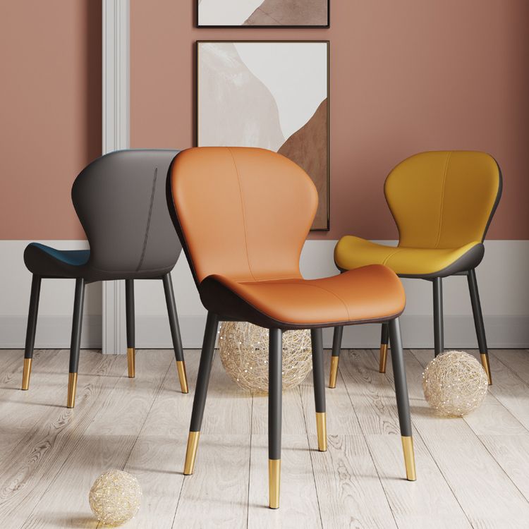Scandinavian Study Room Side Chair Matte Finish PU Leather Parsons Dining Chair Clearhalo ' kitchen&dining_furn' 'Dining Chairs' 'Dining Tables & Seating' 'dining_chair' 'furn' 'furn_dining_chair' 'Furniture' 'furniture_dining_chair' 'Kitchen & Dining Furniture' 'kitchen' 1200x1200_5d2fa070-da2d-4c69-a858-9c8385698de1