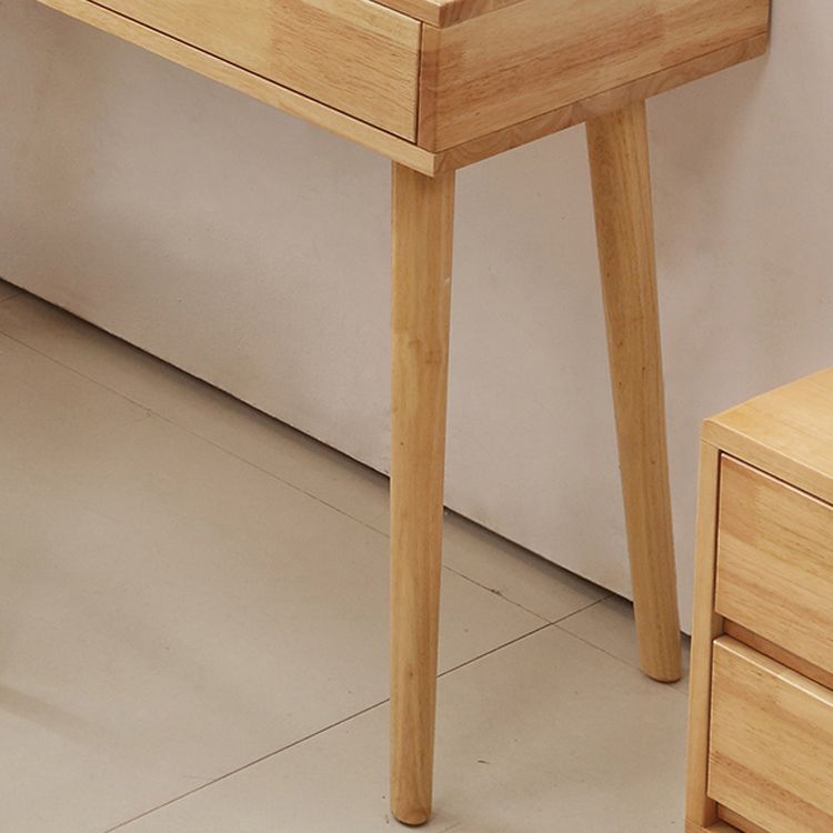 Scandinavische houten ijdelheid set flip-top make-upkapidaal met 4 laden