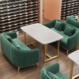 Slate and Metal Table Glam Style Restaurant Rectangular Dining Table