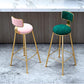 Glam Metal Barstool Velvet Gold Furniture in Matte Finish for Indoor Clearhalo 'Bar Furniture' 'Bar Stools' 'bar_stools' 'furn' 'furn_bar_stools' 'Furniture' 'Kitchen & Dining Furniture' 1200x1200_5d33d1f2-81b8-4799-8308-1743f4749928