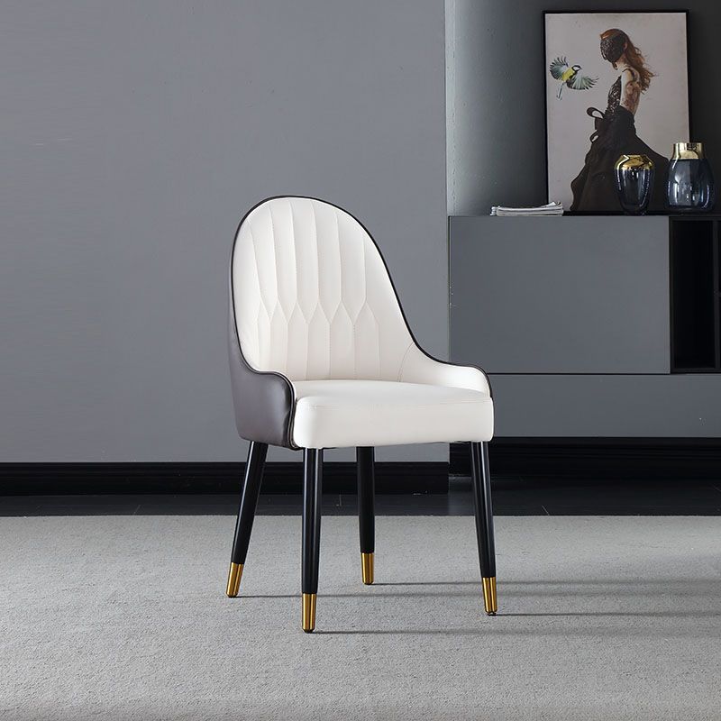 Solid Back Arm Side Chair Scandinavian Design Leather Dining Side Chair Clearhalo 'Dining Chairs' 'Dining Tables & Seating' 'dining_chair' 'furn' 'furn_dining_chair' 'Furniture' 'Kitchen & Dining Furniture' 1200x1200_5d3437d2-1947-4bd1-a26f-e4c1e9d7a3ed