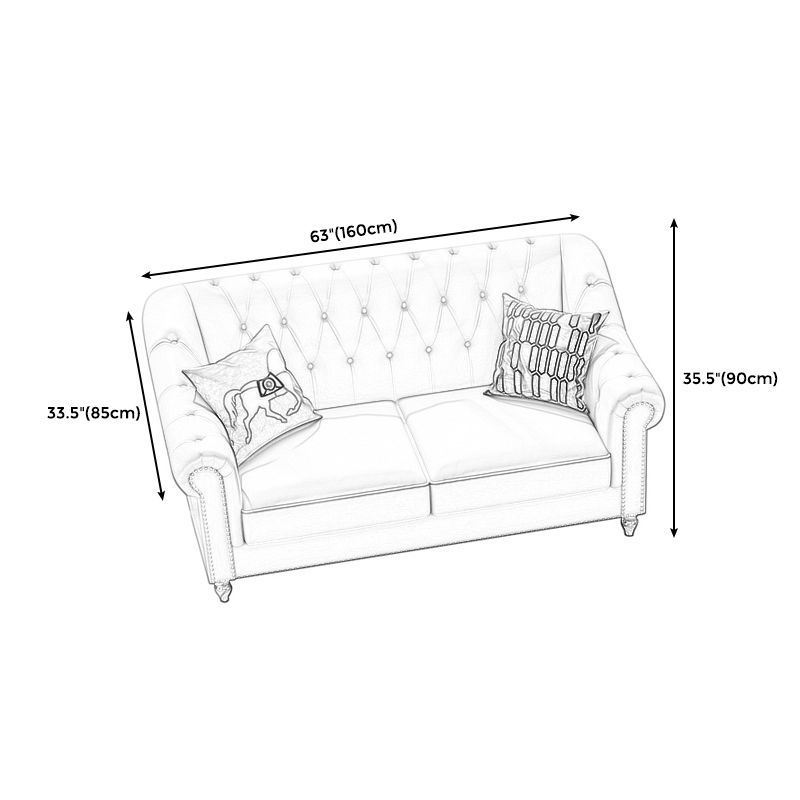 Beige 34.65" H Rolled Arm Glam Sofa with Nailhead Trim for Living Room Clearhalo 'furn' 'furn_sofas' 'Furniture' 'furniture_sofas' 'kitchen' 'kitchen_sofas' 'Living Room Furniture' 'Sofa' 'sofas' 1200x1200_5d358e37-1ae6-44eb-8069-6e381825ef1a