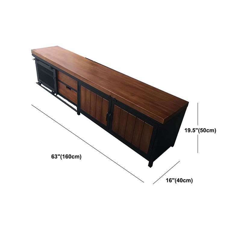Abitaggio TV in legno e in metallo Stile industriale Console TV Home TV retrò