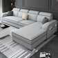31.49" Tall Sectional Sofa Faux Leather/Linen Modular Sofa with Cushion Back Clearhalo 'furn' 'furn_sectionals' 'Furniture' 'Living Room Furniture' 'Sectionals' 1200x1200_5d374aae-153b-47f5-93c4-ecb55603b3f6